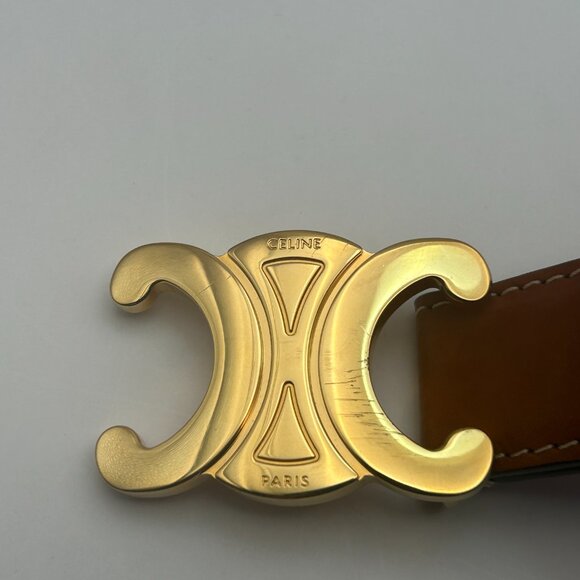 Celine Brown Leather Belt #F-NE-2212 - Picture 2 of 7